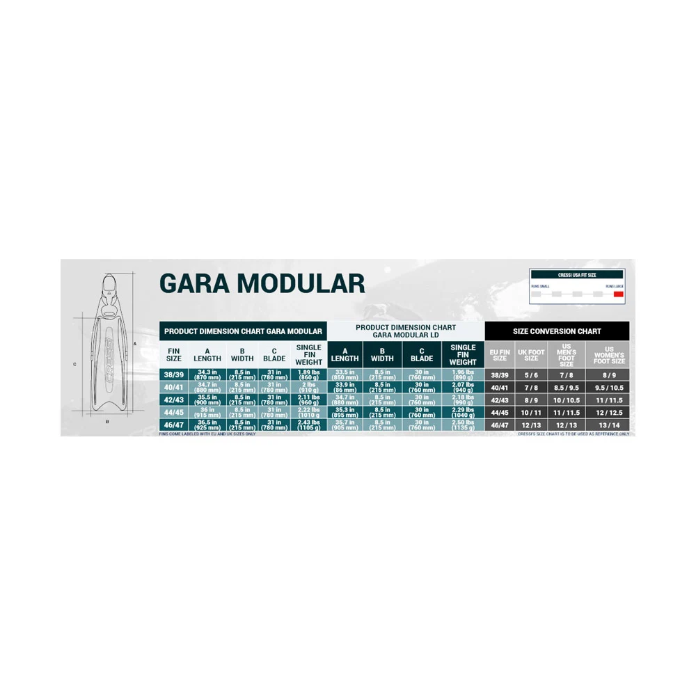 Βατραχοπέδιλα Κατάδυσης Gara Modular Impulse Fins Blue Metal - Cressi 8 Βατραχοπέδιλα Κατάδυσης Gara Modular Impulse Fins Blue Metal - Cressi - Image 6