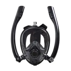 Μάσκα Σιλικόνης Full Face Ανδρική Μαύρη με Διπλό Αναπνευστήρα 274-4443